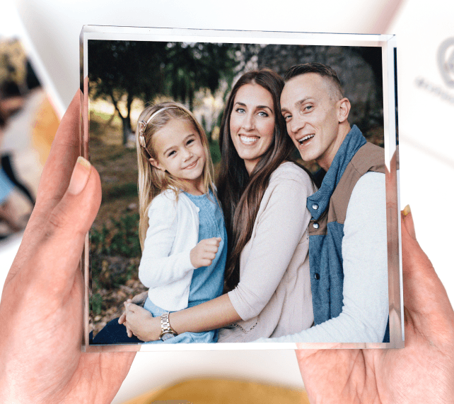 Hands holding a printed photo